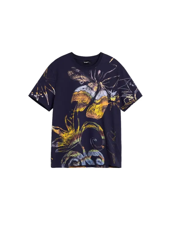 Desigual Desigual Majica  noćno plava / žuta