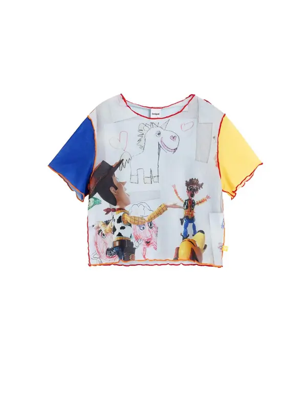 Desigual Desigual Majica  plava / smeđa / žuta / crvena