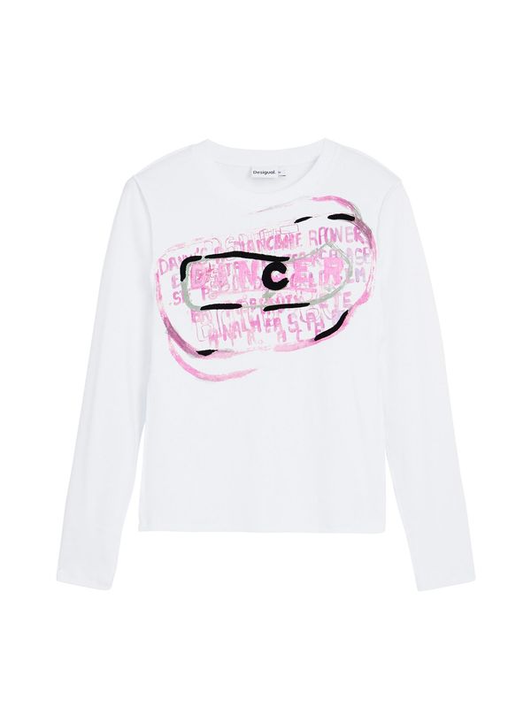 Desigual Desigual Majica  siva / roza / crna / bijela