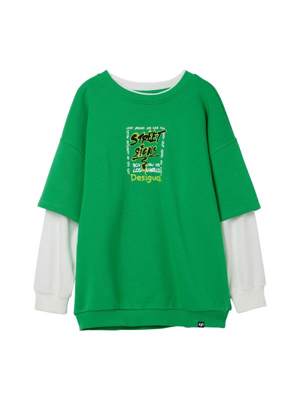 Desigual Desigual Majica  siva / zelena / crna / bijela