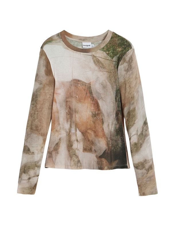 Desigual Desigual Majica  smeđa / bijela