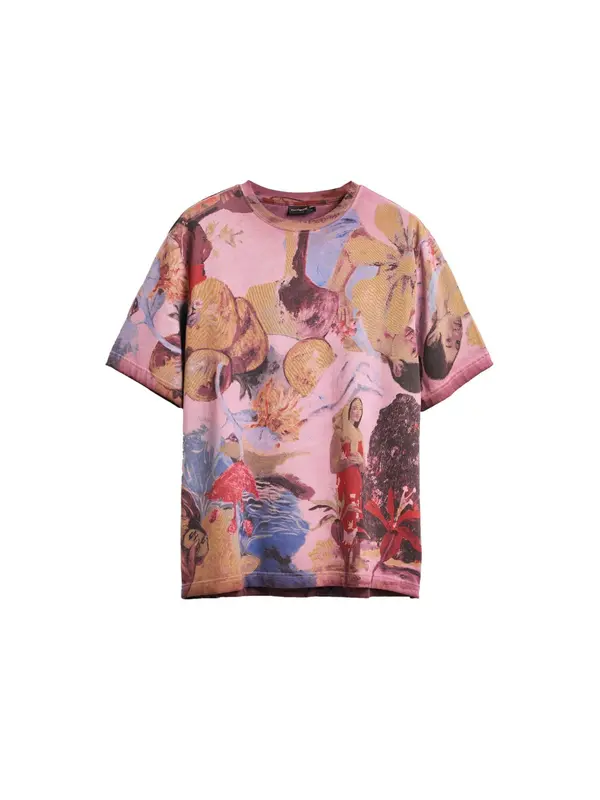 Desigual Desigual Majica  svijetloplava / svijetlosmeđa / svijetloroza / crvena
