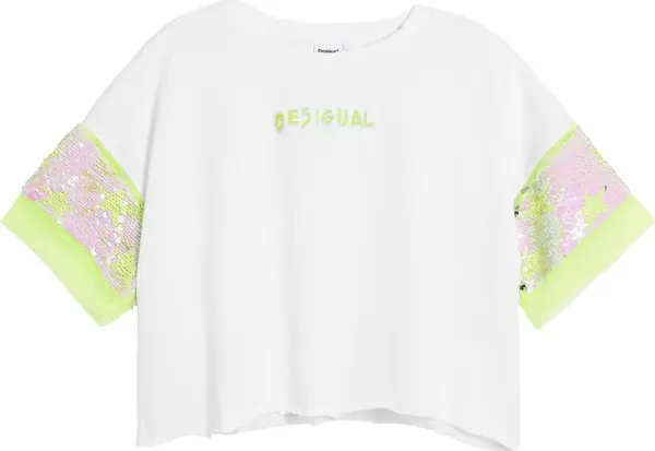 Desigual Desigual Majica  svijetlozelena / roza / bijela