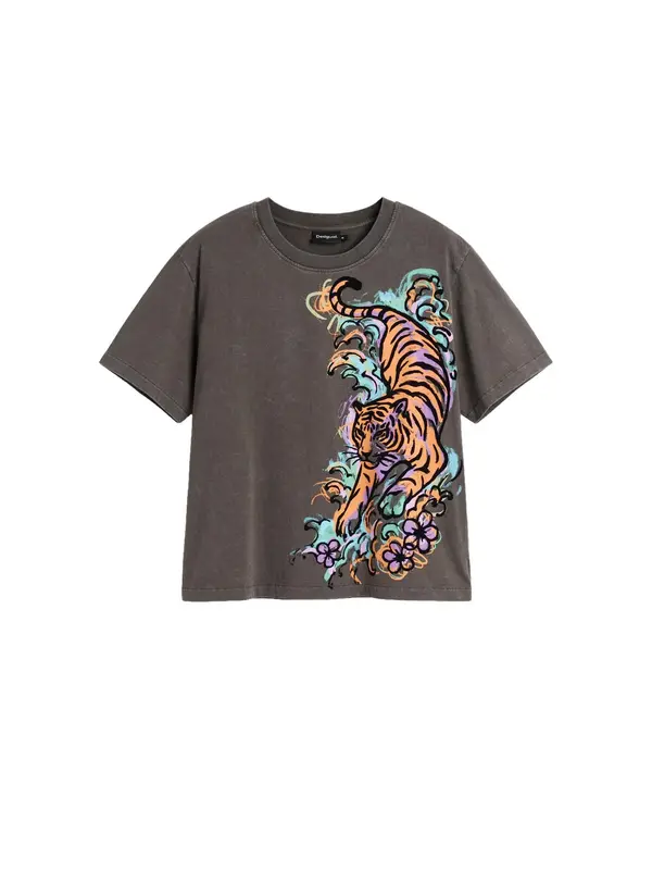 Desigual Desigual Majica 'Tiger'  crna