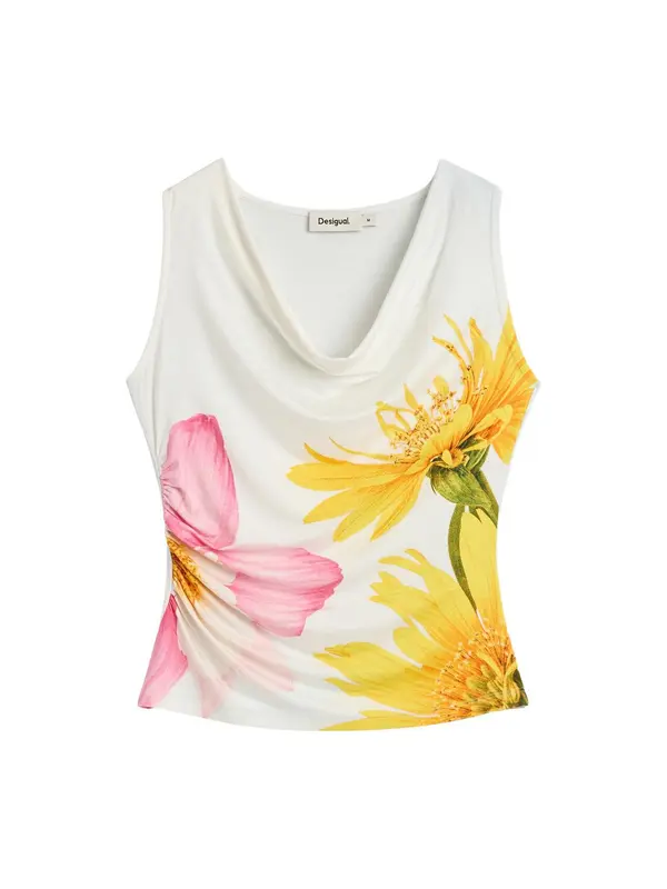 Desigual Desigual Majica  žuta / roza / bijela