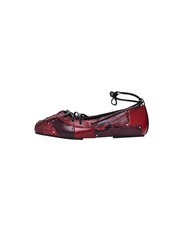 Desigual Desigual Otvorene balerinke  crvena / boja vina / crna