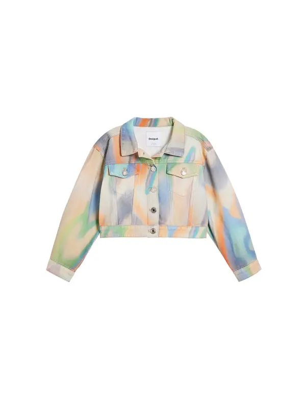 Desigual Desigual Prijelazna jakna  boja pijeska / svijetloplava / svijetloljubičasta