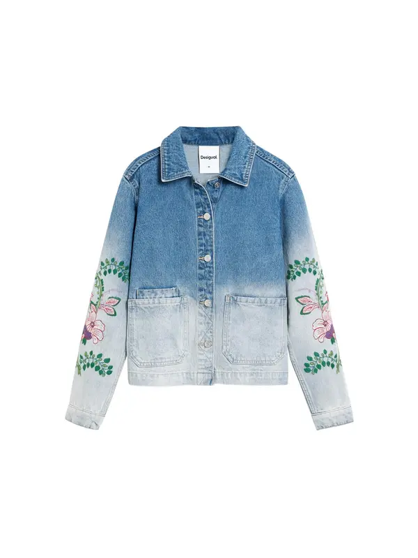 Desigual Desigual Prijelazna jakna  plavi traper / svijetloplava / zelena / crvena