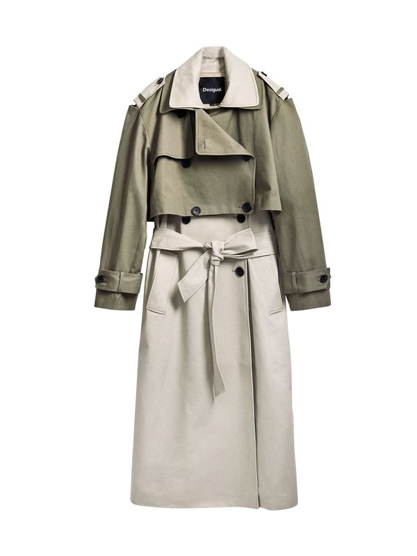 Desigual Desigual Prijelazni kaput  svijetlobež / maslinasta