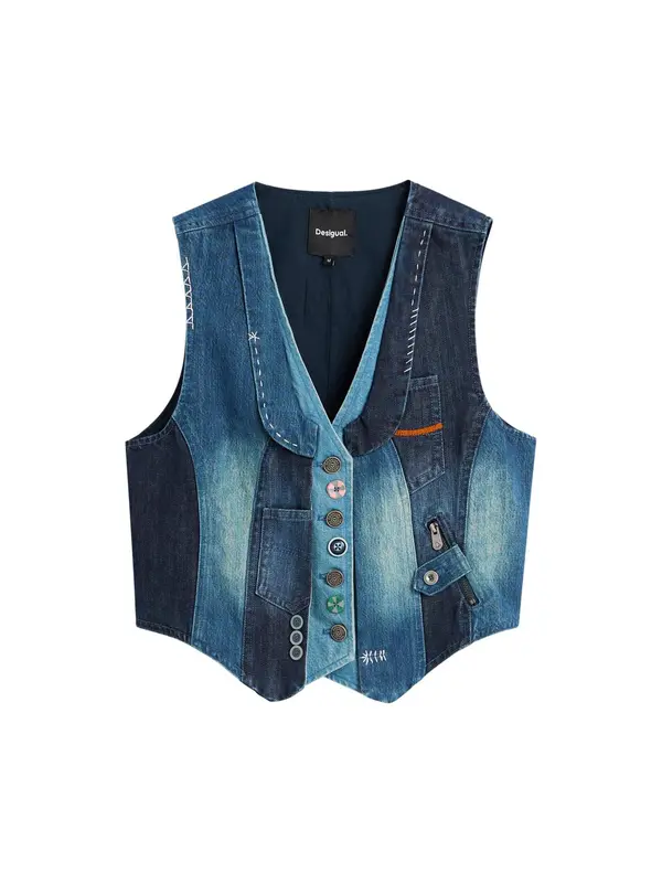 Desigual Desigual Prsluk  plava / morsko plava / plavi traper