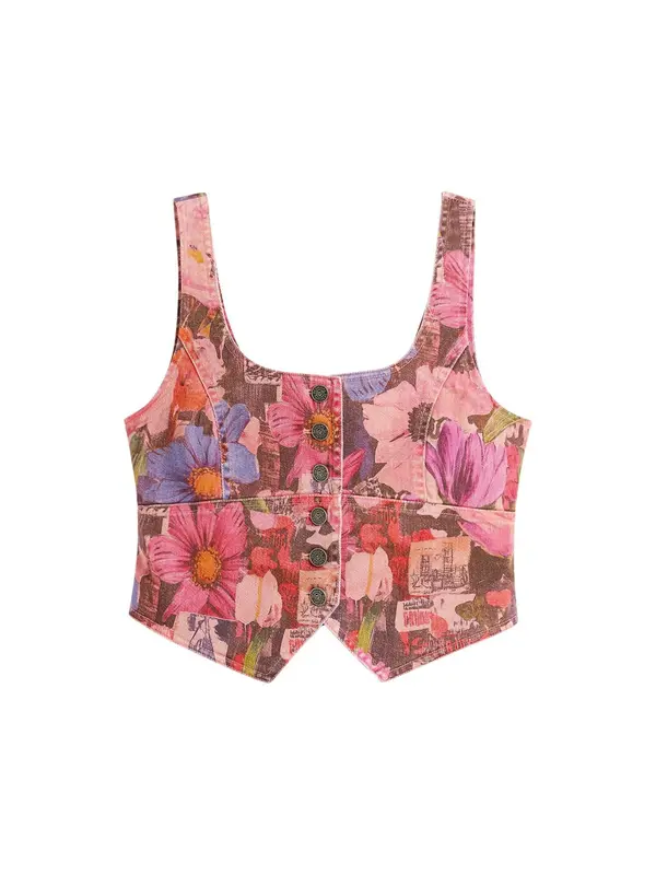 Desigual Desigual Prsluk  plava / svijetloroza / crvena