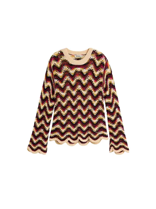 Desigual Desigual Pulover  boja pijeska / svijetložuta / bordo / crna