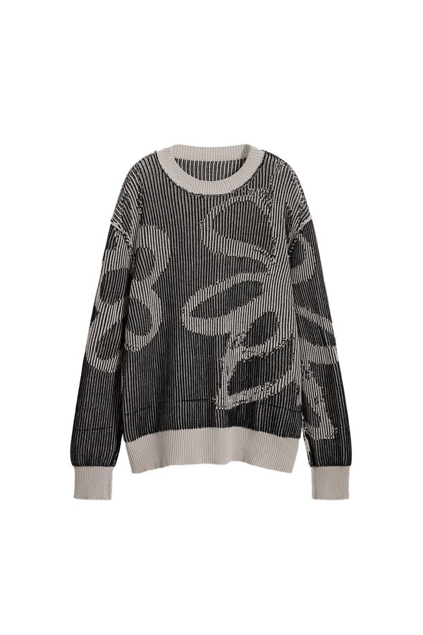 Desigual Desigual Pulover  crna / bijela