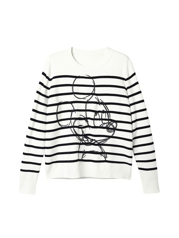 Desigual Desigual Pulover  crna / bijela