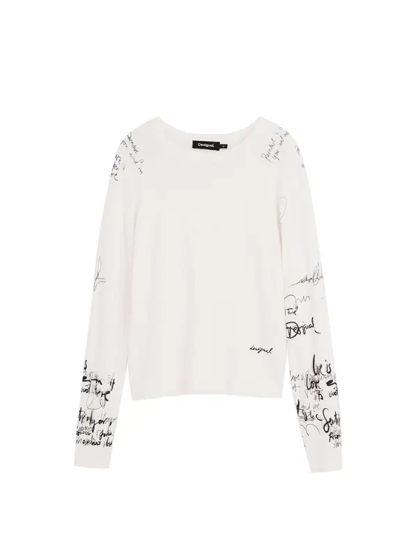 Desigual Desigual Pulover  crna / bijela