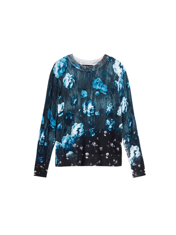 Desigual Desigual Pulover  plava / crna / bijela