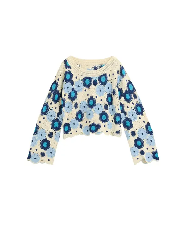 Desigual Desigual Pulover  plava / nebesko plava / prljavo bijela