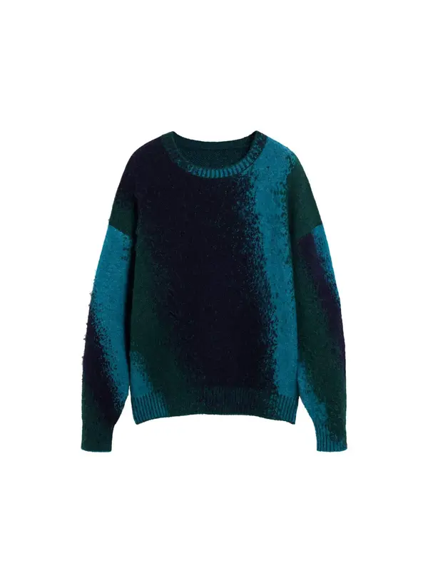 Desigual Desigual Pulover  tamno plava / petrol / tamno zelena