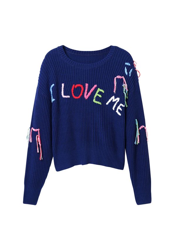 Desigual Desigual Pulover  tamno plava / svijetlozelena / roza / crvena