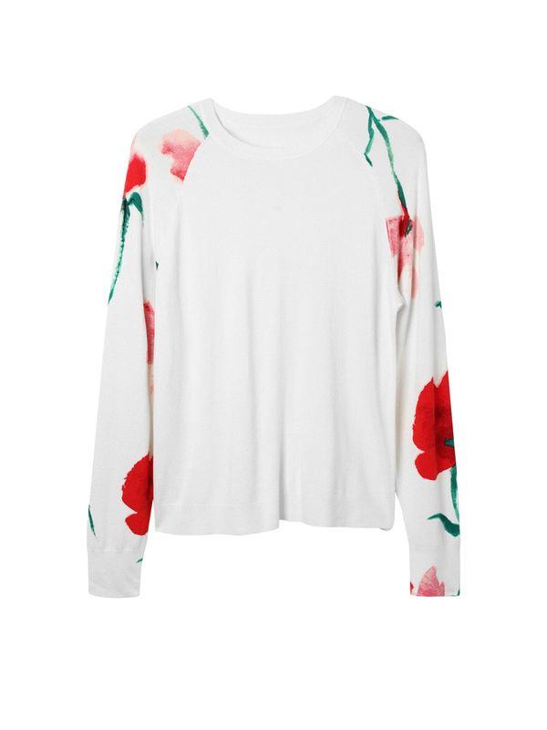 Desigual Desigual Pulover  zelena / crvena / bijela