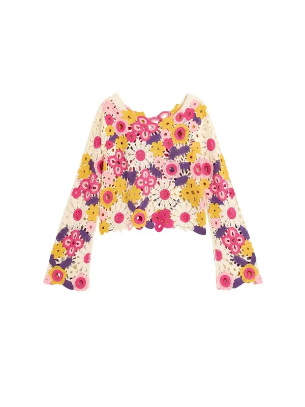 Desigual Desigual Pulover  žuta / ljubičasta / roza / bijela