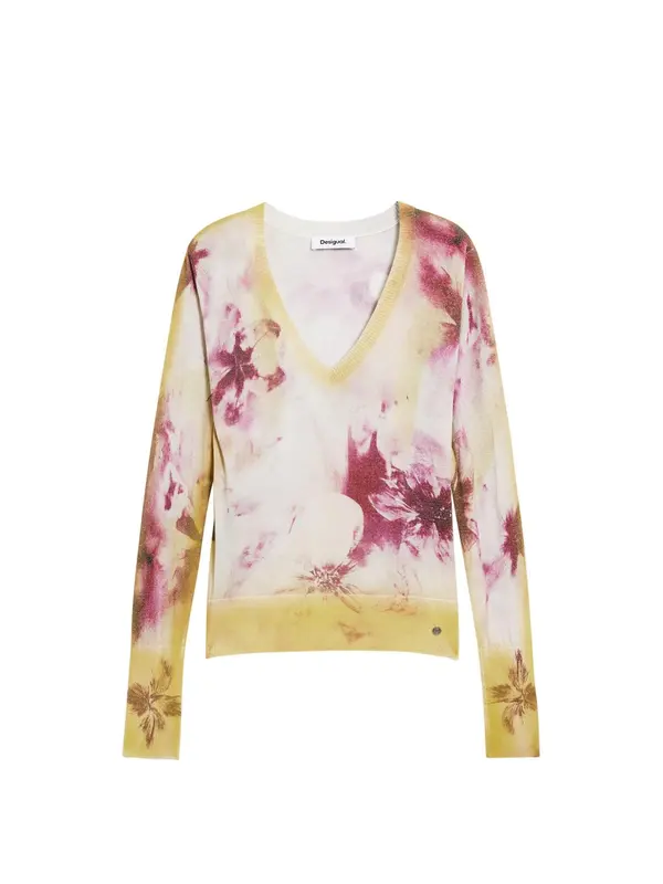 Desigual Desigual Pulover  žuta / roza / bijela