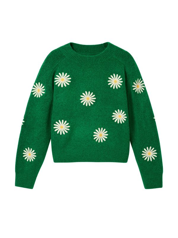 Desigual Desigual Pulover  žuta / zelena / bijela