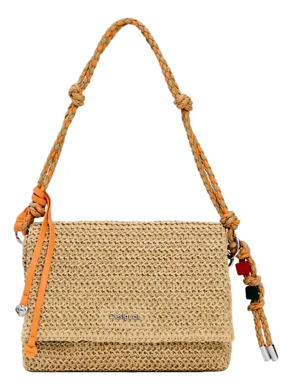 Desigual Desigual Ručna torbica 'Half Logo Raffia'  bež