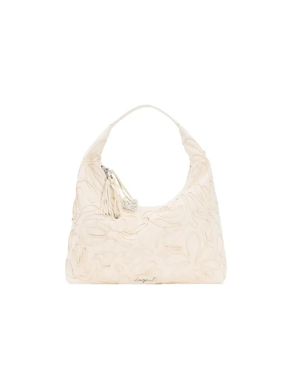 Desigual Desigual Ručna torbica 'Large Raffia Flower'  bijela