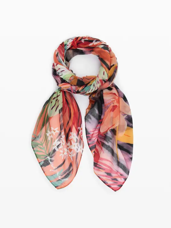 Desigual Desigual Šal  narančasta / svijetloroza / crvena / crna