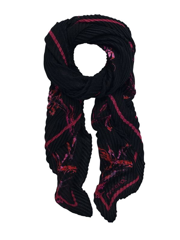 Desigual Desigual Šal  orhideja bijela / ljubičasto crvena / crna