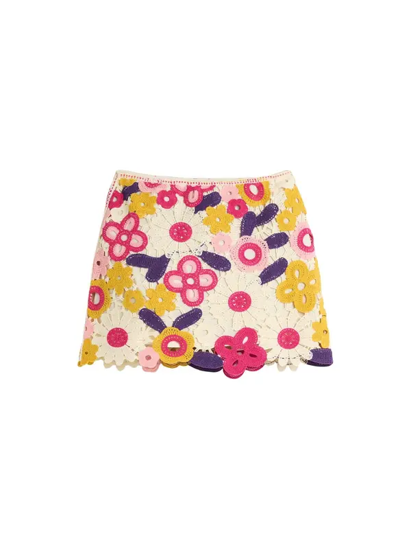 Desigual Desigual Suknja  tamo žuta / tamno ljubičasta / tamno roza / vuneno bijela
