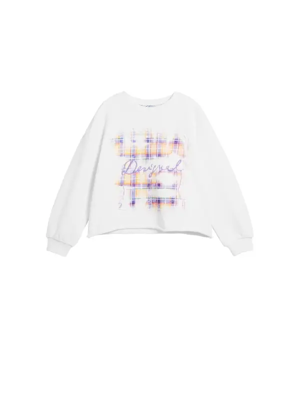 Desigual Desigual Sweater majica  ljubičasta / narančasta / bijela