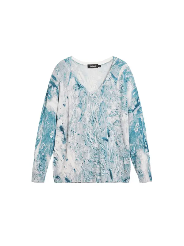 Desigual Desigual Sweater majica  plava / bijela