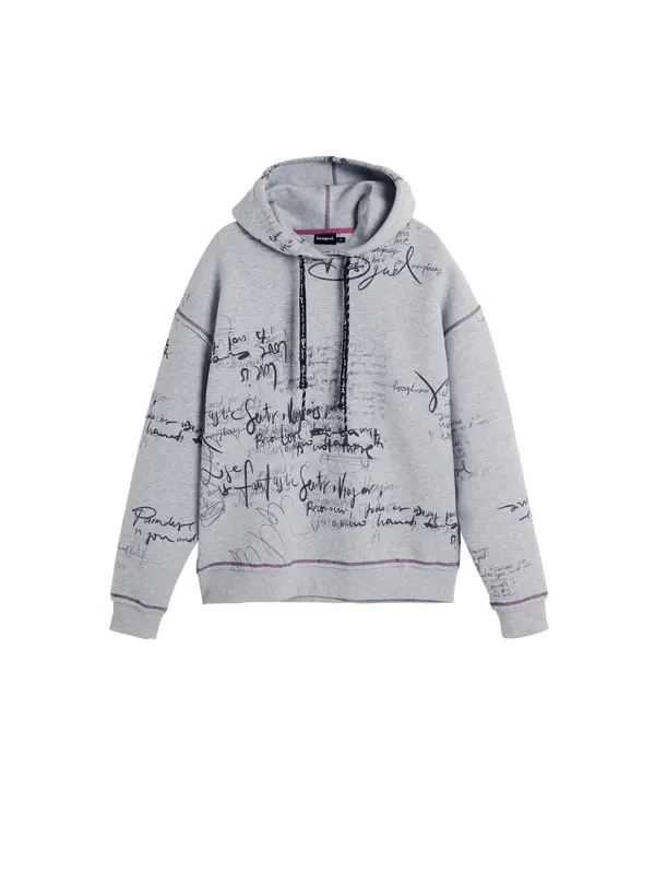 Desigual Desigual Sweater majica  svijetlosiva / crna