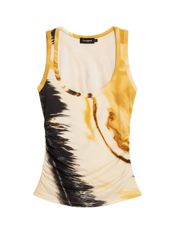 Desigual Desigual Top  bež / žuta / crna