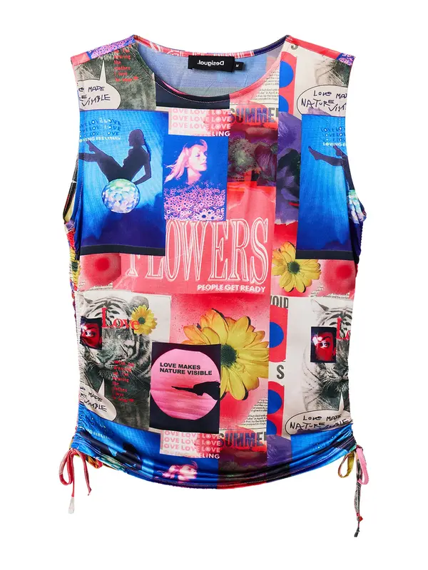Desigual Desigual Top 'CRASH'  plava / žuta / malina / bijela