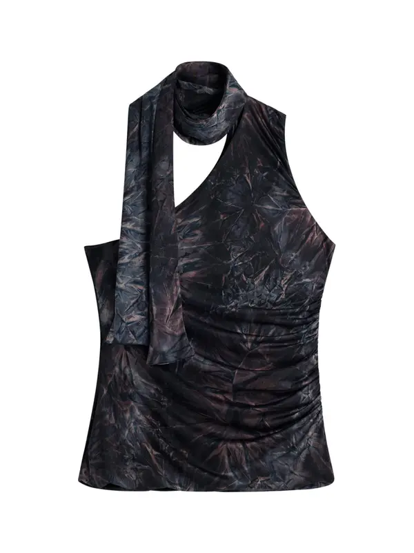 Desigual Desigual Top  smeđa / ljubičasta / crna / srebro