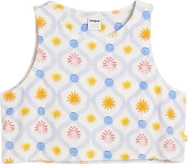Desigual Desigual Top 'Soles'  svijetloplava / zlatno žuta / tamno crvena / bijela