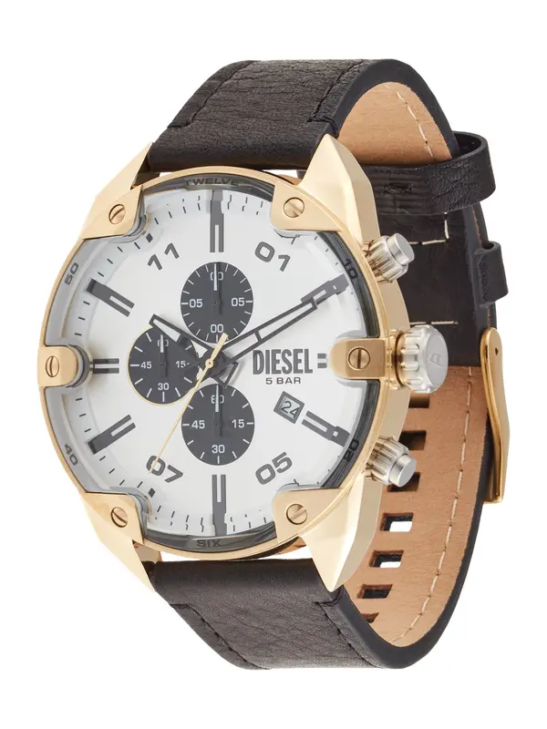 DIESEL DIESEL Analogni sat 'Spiked'  zlatna / crna / srebro