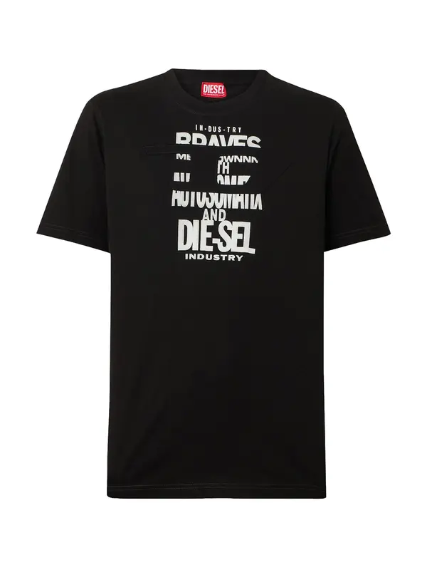 DIESEL DIESEL Majica 'T-ADJUST-V9'  crna / bijela