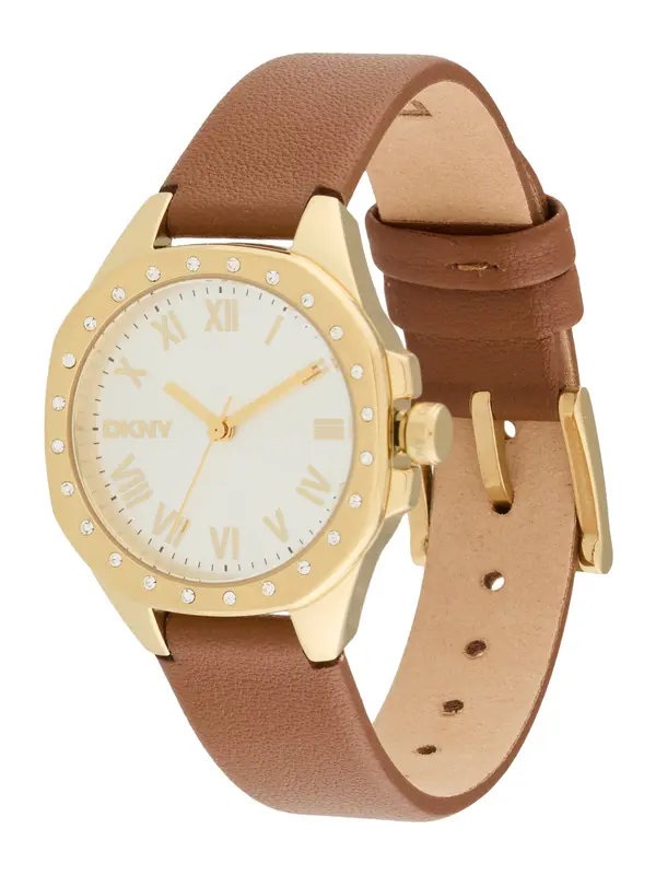 DKNY DKNY Analogni sat  smeđa / zlatna / bijela
