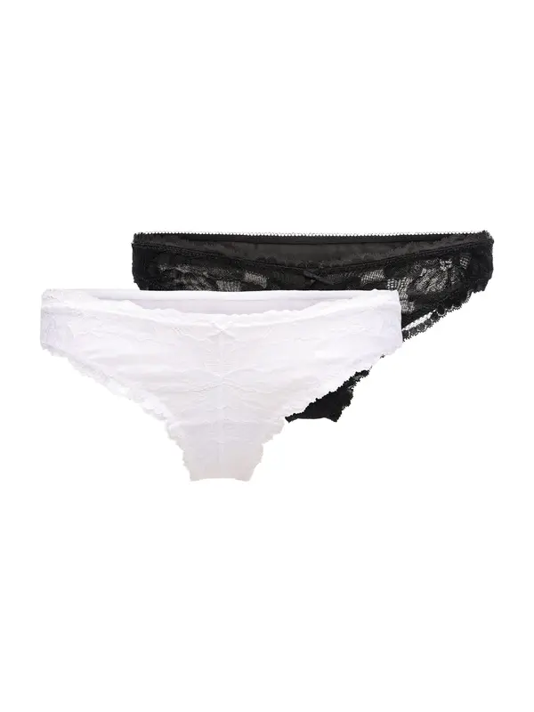 Dorina Dorina Tanga gaćice  crna / bijela