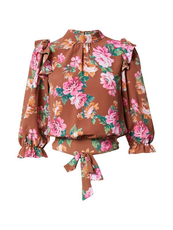 Dorothy Perkins Dorothy Perkins Bluza  hrđavo smeđa / zelena / svijetlonarančasta / roza