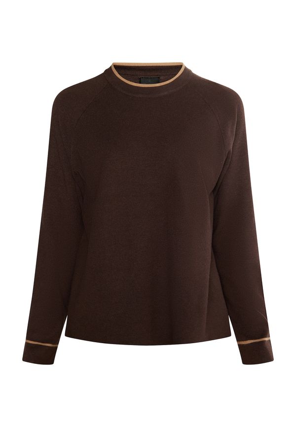 DreiMaster Klassik DreiMaster Klassik Pulover 'Baradello'  svijetlosmeđa / tamno smeđa