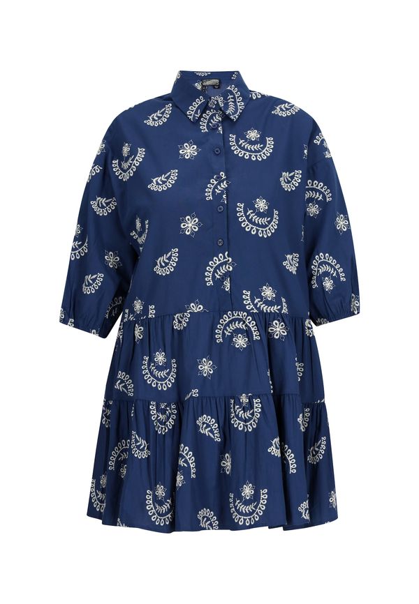 DreiMaster Vintage DreiMaster Vintage Košulja haljina  morsko plava / prljavo bijela