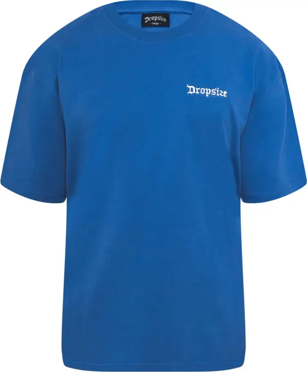 Dropsize Dropsize Majica 'Heavy Embo'  plava / kraljevsko plava / bijela