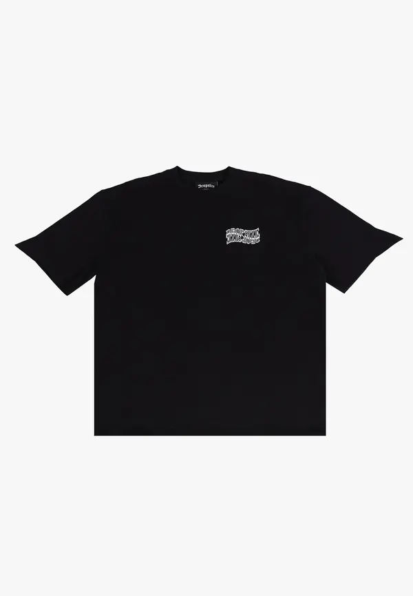 Dropsize Dropsize Majica 'Mirrored'  crna / prljavo bijela