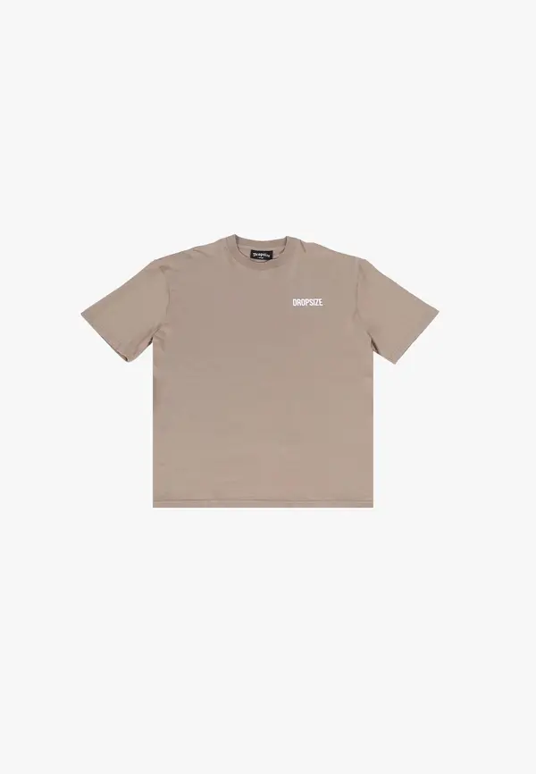 Dropsize Dropsize Majica  taupe siva / bijela