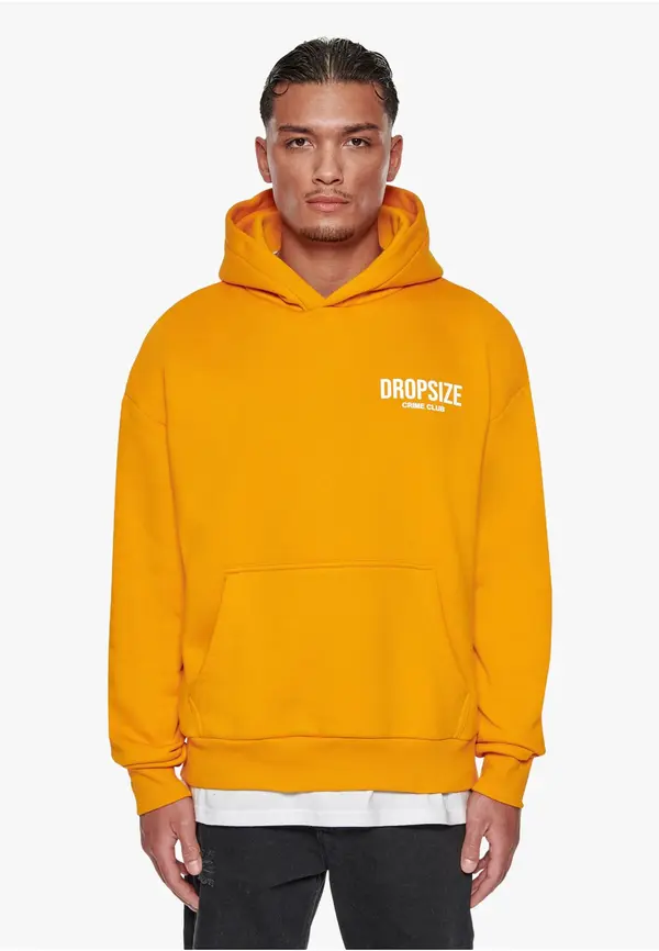 Dropsize Dropsize Sweater majica 'Crime Club'  narančasta / bijela